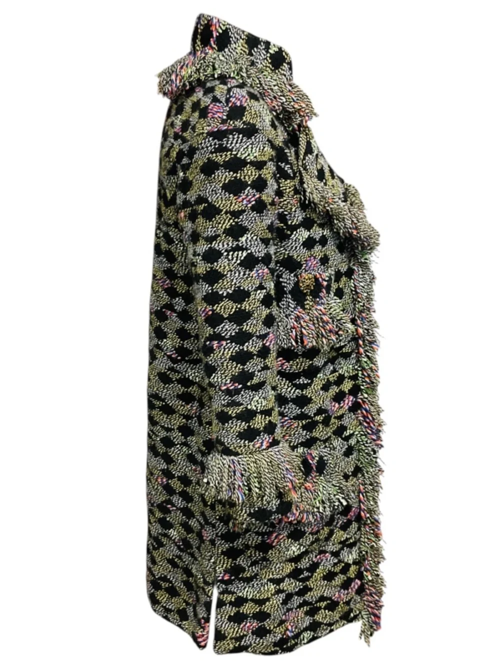 Chanel Black / Green Multi Paris-Salzburg Pre-Fall 2015 Métiers d'Art Fringed Wo